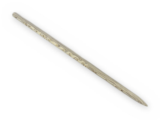 Massiver Stock in hellem Vanille Beige mit dunkelbraunen Wirbeln