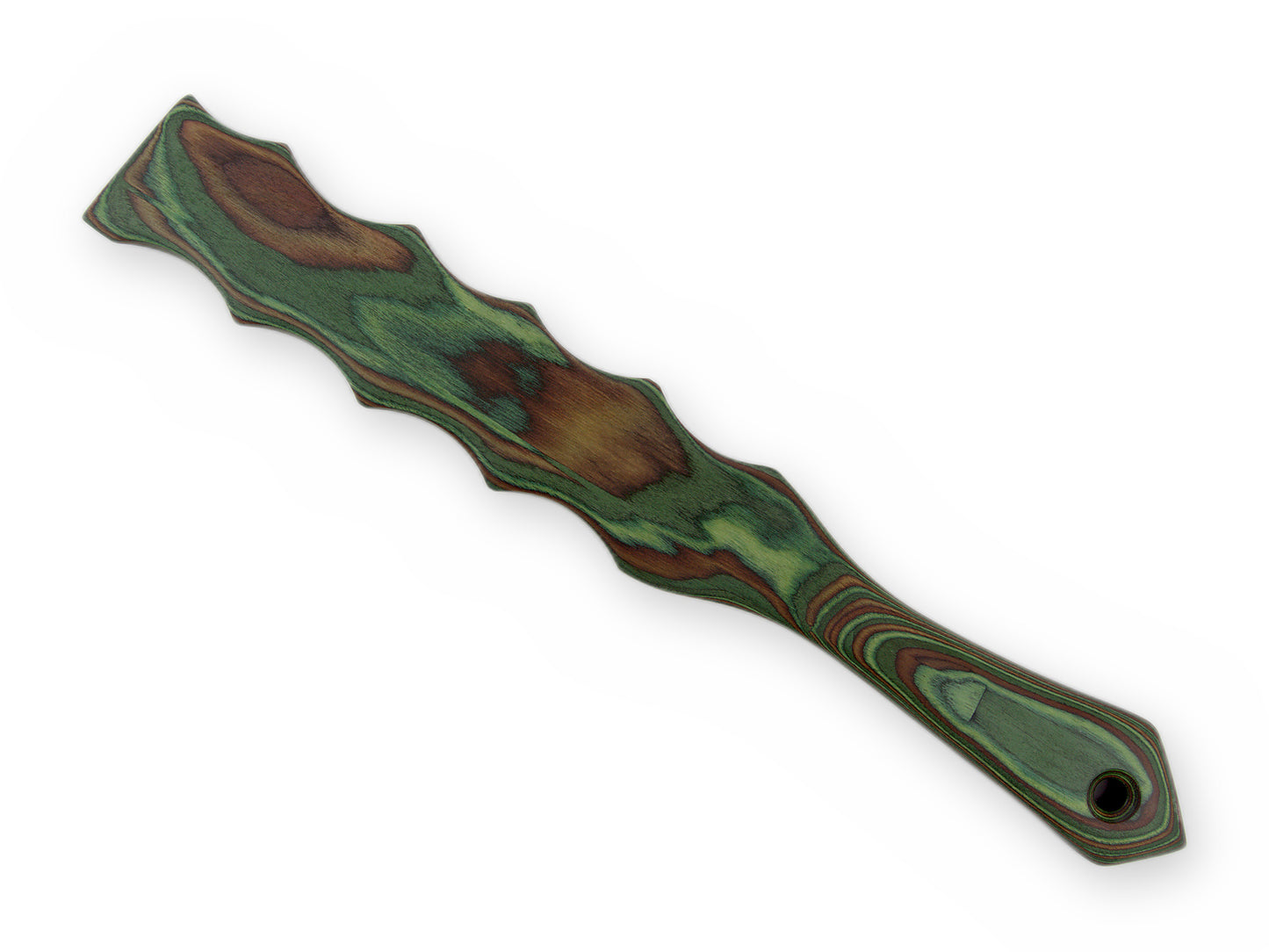 Leichtes Holz-Paddle mit flacher Schlagseite und seitlichen Zacken