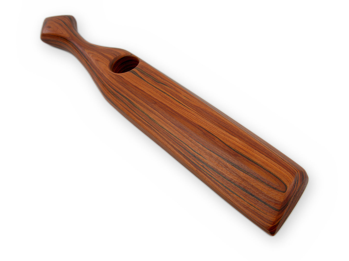 Starke Wölbung und massive Stärke des Paddles in Schrägansicht