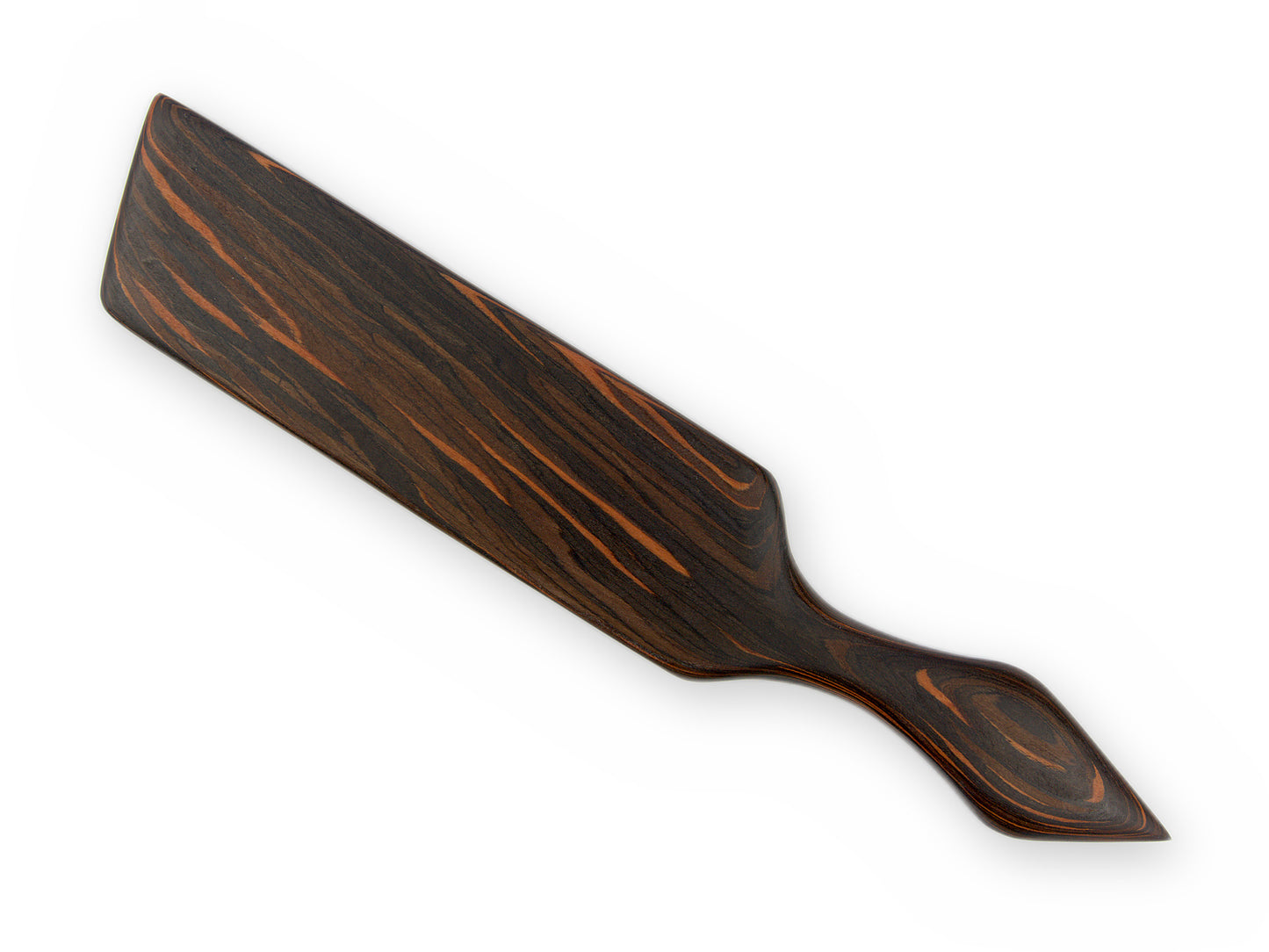 Kompaktes Holz-Paddle mit flacher Schlagseite von oben