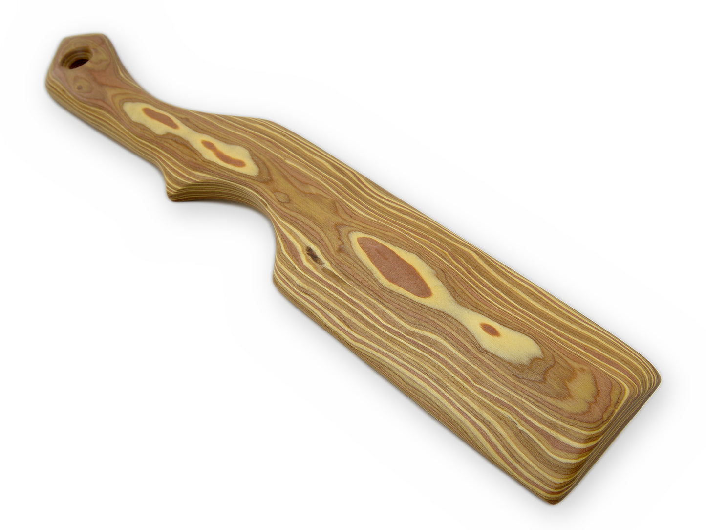 Gewölbte Seite und Einbuchtung des hellen Holz-Paddles