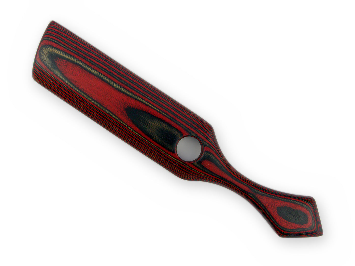 Holz-Paddle mit gewölbter rot-schwarzer Rückseite