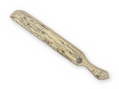 Schweres Spanking Paddle in Vanille und Dunkelbraun mit strukturierter Schlagfläche