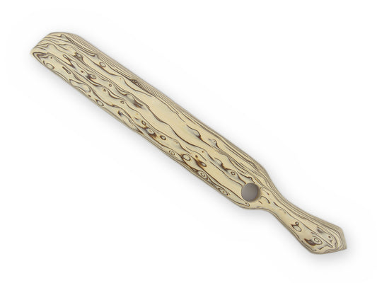 Schweres Spanking Paddle in Vanille und Dunkelbraun mit strukturierter Schlagfläche