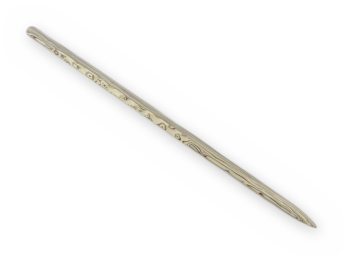 Massiver Stock in hellem Vanille Beige mit dunkelbraunen Wirbeln